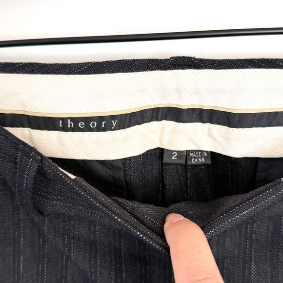 theory // dark gray pinstripe blazer jacket + trouser set // 2 - Picture 10 of 12